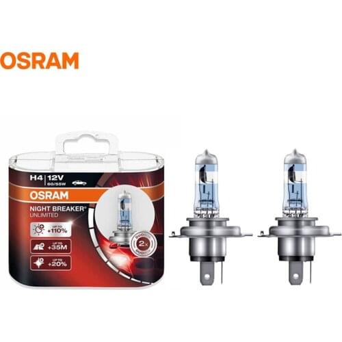OSRAM H4 9003 HB2 3600K 64193NBU NIGHT BREAKER UNLIMITED 12V 60/55W Car Headlight Xenon Super Bright White Lamp Hi/lo Beam 2pcs