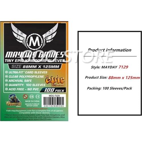 2 packs/lot MAYDAY Card Sleeve 7129 for 88*125mm cards protector clear pack case Board Games Sleeves