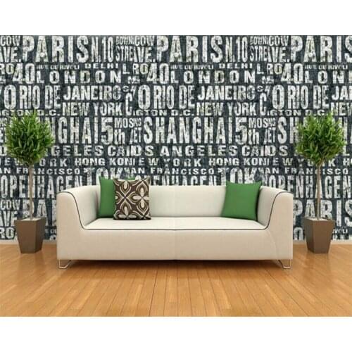 Beibehang 3d wallpaper Fashion clothing store wallpaper sitting room sofa English letters home decoration 3D wallpaper tapety