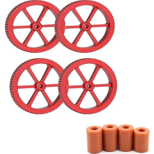 4Pcs Red Aluminum Hand Twist Leveling Nut & 4Pcs Heatbed Silicone Leveling Column Mounts for Ender 3 for Ender 3 Pro