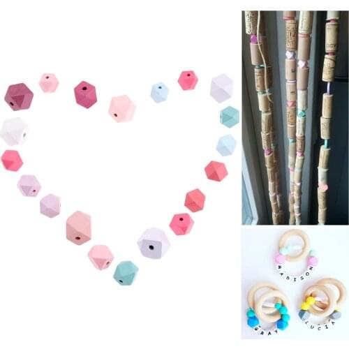 50/20pcs Mixed Color Crown Wood Beads 15mm/20mm Geometric Bead Jewelry Making Garment Holiday Home Decoration DIY Craft Kid Toy
