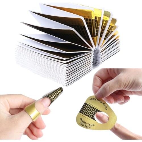 Acrylic Nail Art Forms Nail Extension UV Gel Polish French Guide Stencils Builder Upper Forms For Nails All For Manicure LENJ07