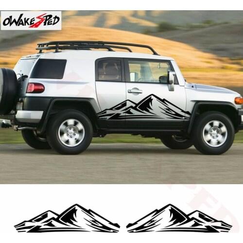 Car Styling For-Toyota FJ CRUISER 2007-2019 Side Door Sticker Mountains Stripes Graphics DIY Vinyl Decal Auto Body Decor Sticker