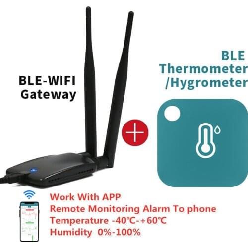 Temperature Humidity Sensor Wifi Gateway Wireless Bluetooth Thermometer Hygrometer Monitor Alert Notification For Refrigerator