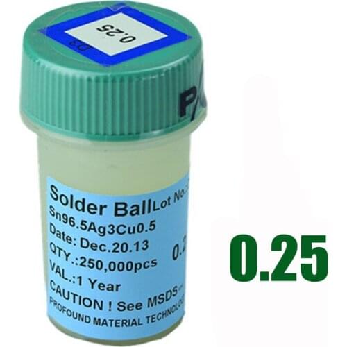 Lead-free 250k 0.25mm solder balls for BGA reballing soldering balls