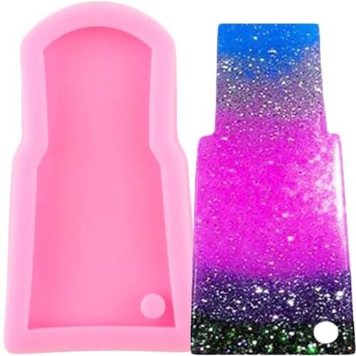 Shiny Water Glass keychains Silicone Molds Key Chain Pendant Polymer Clay DIY Jewelry Making Glitter Epoxy Resin Moulds