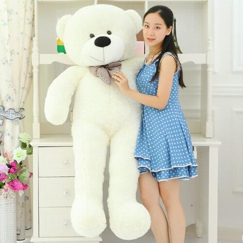Big plush lovely teddy bear toy big eyes bow bear toy stuffed white teddy bear gift 160cm 0100