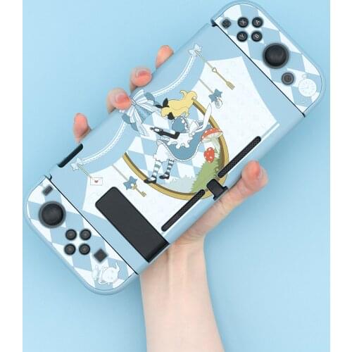 GEEKSHARE Nintend Switch Case Alice in Wonderland Cartoon Girl Hard Cover Back Grip Shell For Nintendo Switch Accessories