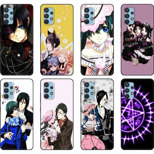 Black tpu Case For Samsung galaxy A32 A42 A52 A72 4g 5g S21 PLUS ultra back cover Japanese Anime Black Butler Kuroshitsuji