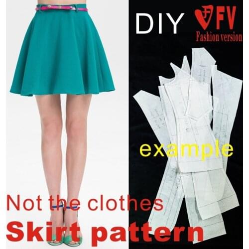 DIY handmade sewing drawings womens short skirt half skirt 1:1 garment structure pattern BBQ-11