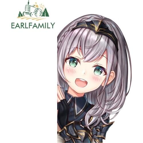 EARLFAMILY 13cm x 9.9cm for Shirogane Noel Corner Peeker Creative Car Sticker Stickers Anime Waterproof Scratch-proof Decal