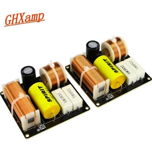 GHXAMP 80W 2 Way Car Crossover Audio Desktop Speakers Treble Bass Frequency divider For 4-8OHM 3-5"inch Speaker 2.8KHZ 2PCS