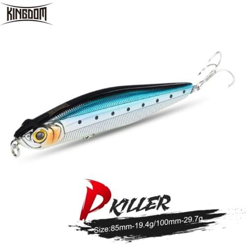 Kingdom Professional Sea Fishing Lures 85mm 19.4g 100mm 29.7g Slow Sinking Pencil Hard Bait Good Action Wobblers Seabass Baits