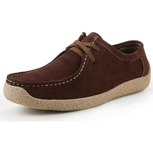 British Style Retro Leather Mens Casual Shoes Suede Lace-up Flats Minimalist Shoes for Men Daily Concise Leisure Footwear Male