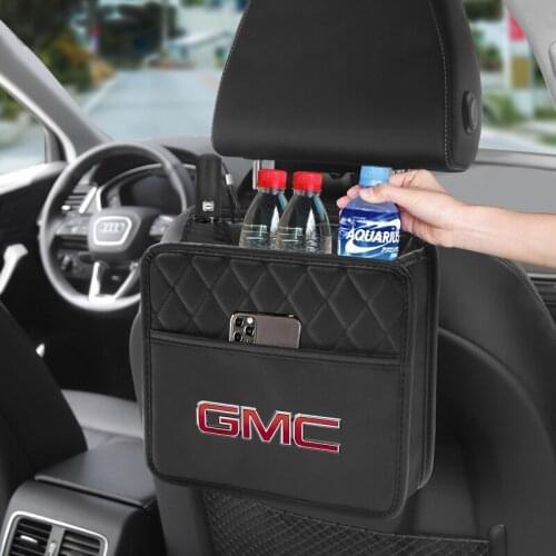 Car Seat Back Leather Organizer Bag Auto Storage Tidying Bag Accessories For GMC Savana Yukon Sierra Terrain Acadia Envoy