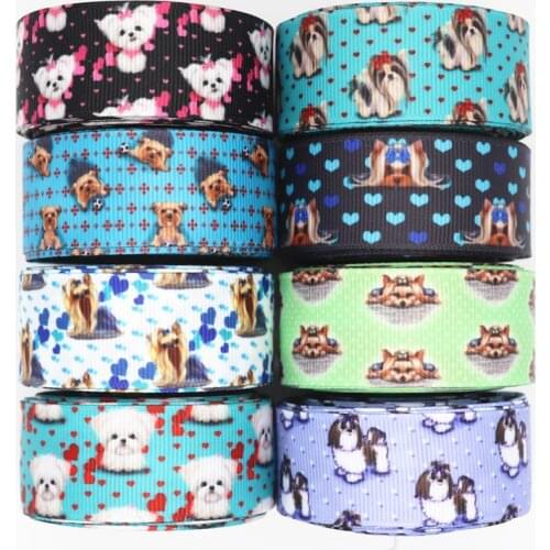10 Yards 1'' 25MM Japanese Cartoon Cute Animals Printed Grosgrain Ribbons For Hair Bows DIY Handmade Materials Y2020062702