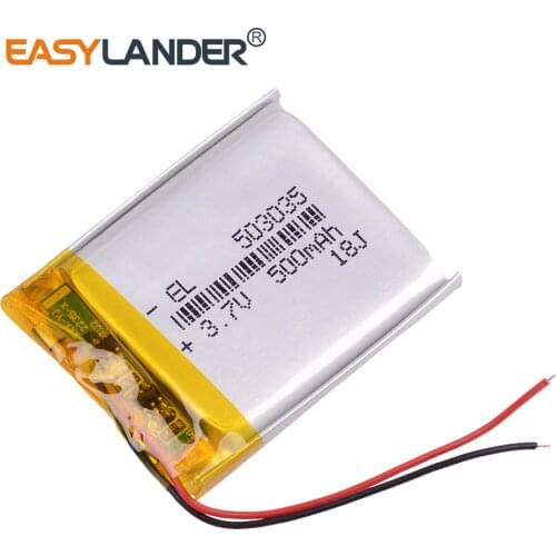 Polymer battery 500 mah 3.7 V 503035 Li-ion battery for recorder Karki ql3 Registrar DVR player Car DVR DOD LS430W