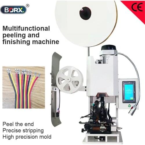 Multi functional wire harness peel and crimp machine AWG16 - 32 sheath wire multi core cable peel and crimping machine