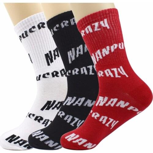 New cotton men/women crew socks of letter printed pattern Fashion Hip Hop Brand Skate Happy sOX skate Fixde gear cool socks