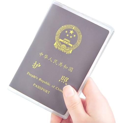 100PCS / LOT Waterproof Transparent PVC Passport Cover Travel Accessories ID Card Holder