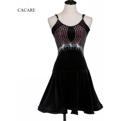 Latin Dance Dress Women Girls Costume Salsa Standard Dance Dresses Ballroom Fringed D0202 Shinning Rhinestones Backless