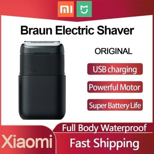 Xiaomi Mijia Braun Portable Electric Shaver Germany Bionic Knife USB Rechargeable Blade Razor Washable Portable Mens Travel