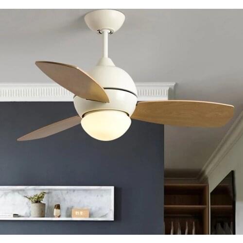 36 inch Ceiling fan lamp Nordic pendant fan lights Macaron Led ceiling fan lamp AC Dining Room Restaurant Kids Room Black White