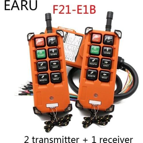 F21-E1B 2 Transmitter + 1 Receiver 220V 380V 110V 12V 24V Industrial Remote Controller Switches Hoist Crane Control Lift Crane