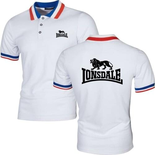Polo Shirts Casual Sport Mens TShirts Military Style Short-Sleeve Top Tees Lonsdale Logo Topshirts Bodybuilding Youth Jersey