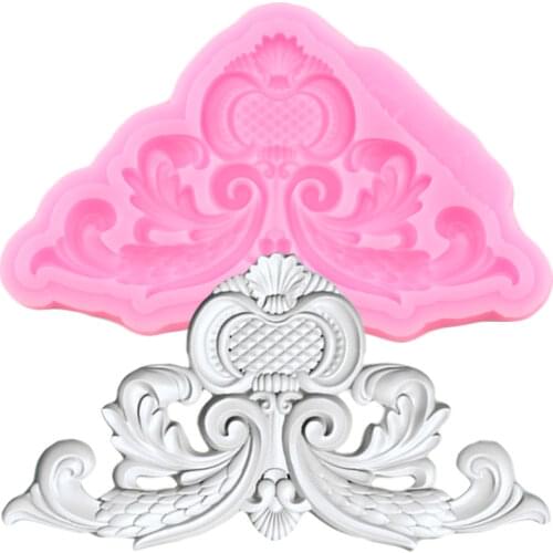 Scroll Relief Border Silicone Mold DIY Flower Cupcake Topper Fondant Cake Decorating Tools Candy Clay Chocolate Gumpaste Moulds