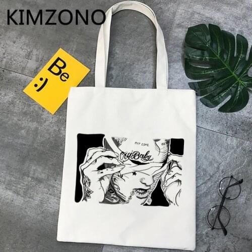 Lil Peep shopping bag reusable shopper grocery shopping bag ecobag net woven reusable sac tissu