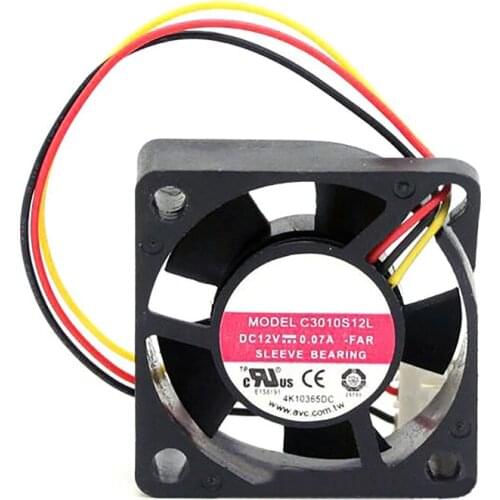 Ultra-quiet 12V 0.07A 3Pin Connector Cooling Fan C3010S12L Hard Drive Cooling Fan Replacement