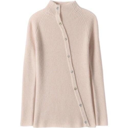 SHUCHAN Half High Collar SWEATER WOMEN 30% Cashmere 70% Wool Basic High Elasticity Pullover Autumn Winter Slim Tops