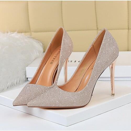 BIGTREE Women Shoes High Heels Sexy Metal Heel Banquet Pumps Women Brand Shoes 2020 heels Women Basic Pump Wedding Shoes