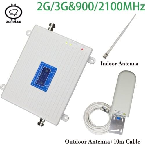 ZQTMAX Smartphone Signal Booster gsm repeater 2g 3g 900 2100 Cell Mobile Phone Signal Amplifier with Antenna accessories