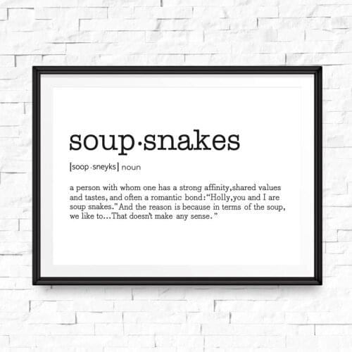 The Office TV Show Inspired Poster Prints Soup Snakes Definition Art Canvas Painting Black White Minimalism Picture Wall Decor