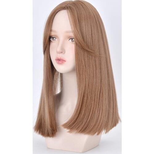 VICWIG Synthetic Hair Mixed Honey Linen Long Straight Heat-resistant Wig for Womens Daily Wig