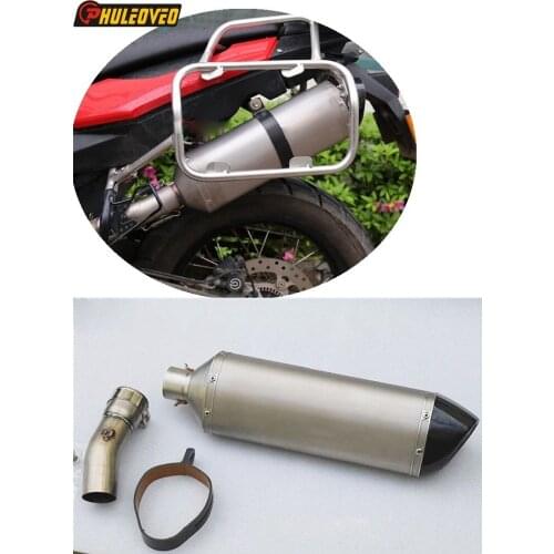 High Quality Titanium Alloy for BMW F800GS F800R F700GS Motorcycle Muffler Exhaust Escape Mid Pipe Link Pipe Carbon Fiber Clamp
