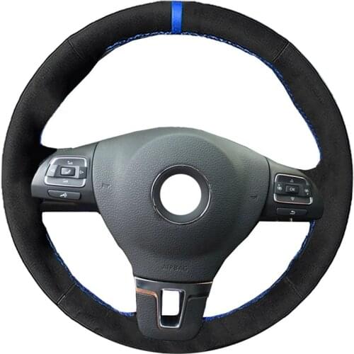 Alcantara Material Suede Car Steering Wheel Cover for Volkswagen VW Gol Tiguan Passat B7 Passat CC Touran Jetta Mk6 Accessories