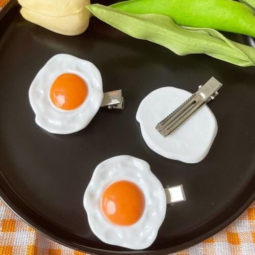 White Fried Egg Omelette Women & Kids Headwear Barrettes Hairgrips Hair Clips & Pins Bobby Pins Elastic Bands Ponytail Holders