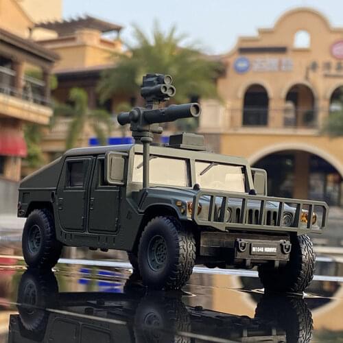 1:32 Hummer H1 Refit Armored Vehicle Alloy Car Model Diecasts Off-road Vehicles Toy Tank Explosion proof Car Model Children Gift
