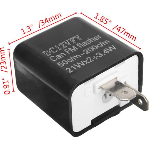 1PC Motorcycle Turn Signal Indicator Light Flasher Relay Plastic Metal Adjustable Reply 12V 2Pin LED No Fast Flashing Repair