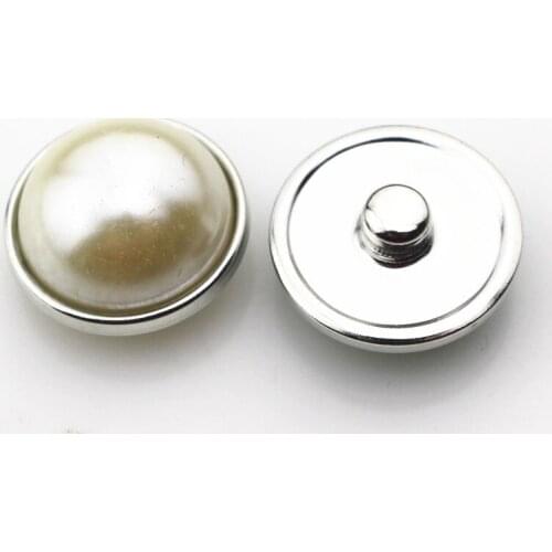 100pcs/lot pearl snap buttons DIY 18/20mm ginger snap bracelet&bangle jewelry charms