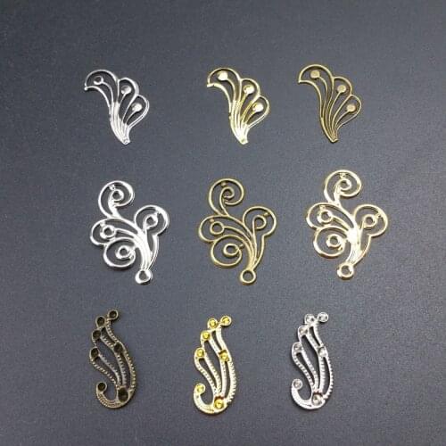 20Pcs Filigree Wraps Flower Connectors Metal Crafts Gift Decoration DIY Findings2.2*3.1cm