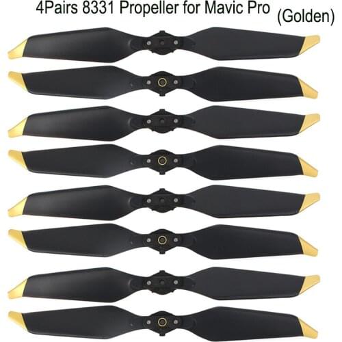 4 Pair Low Noise 8331 Quick-Release Propellers for Mavic Pro Platinum for DJI Mavic Pro Accessories Blades Prop (Golden/Silver)