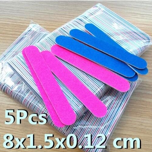 5Pcs Crescent Nail Files Buffer Sandpaper Slim Professional Nail Grit Tools Buffing Nail File Red Blue