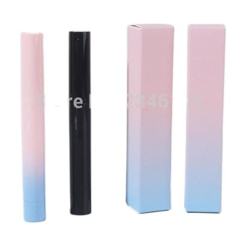 50pcs/lot Pink Blue Gradient Empty Lipstick Tube Black Elegant Lip Balm Subpackage DIY Lipstick Oblique Edge Container 7.1MM