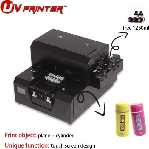 A4 UV printer high-definition digital inkjet flatbed and cylinder for T-shirt/mobile phone case/golf/glass/embossing