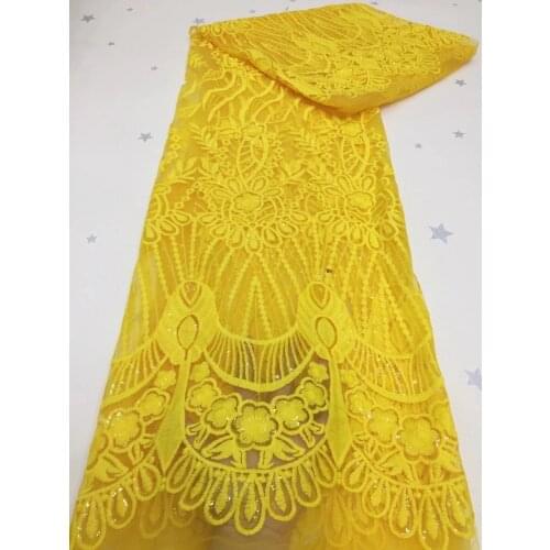 African lace fabric 2021 high quality lace French Nigerian sequined mesh lace fabric for wedding embroidery D4382