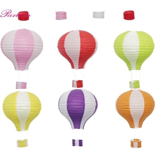 10inch/12inch Rainbow Paper Lantern Hot Air Balloon Shaped Lanterns Decoration Wedding Birthday Accessories Home Supplies